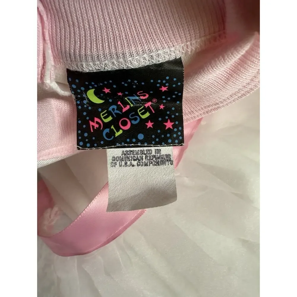 Vtg Angel Baby Girl 3-6 Months Pink White Tutu Wings Outfit Halloween Costume
